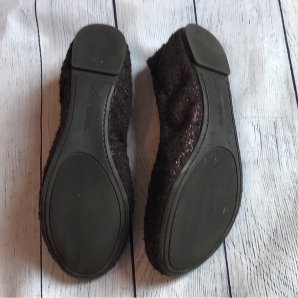 Lucky Brand Brown Textured Shimmery Emmie Flats size 7.5 EUC - Picture 6 of 8